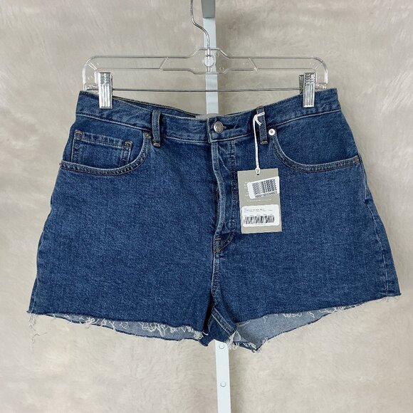 Everlane The Cheeky Short Blue Denim Raw Fringe Hem NWT 30 - Picture 1 of 4
